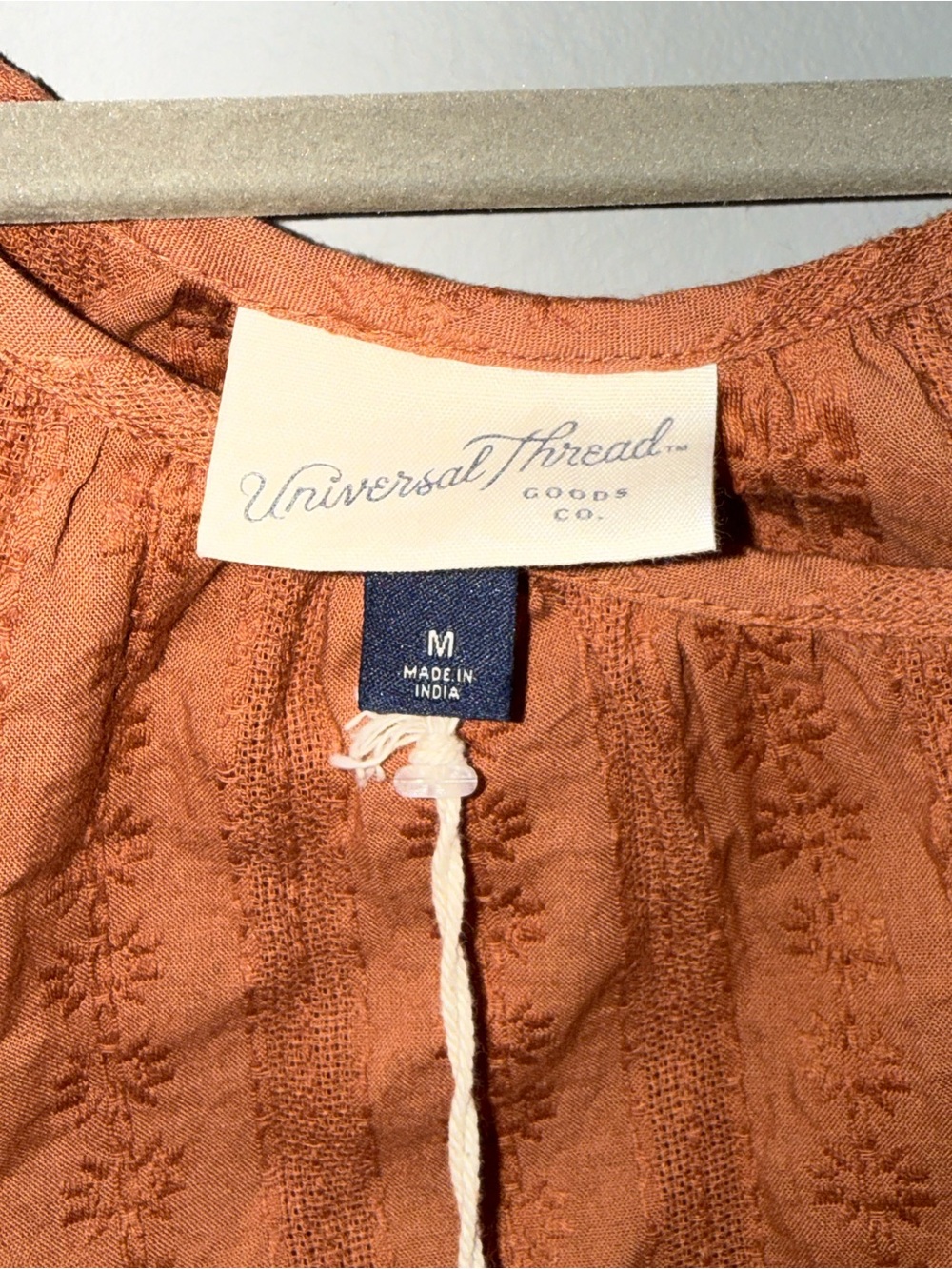 Universal Thread Rust Cropped Peasant Top - Picture 2 of 2
